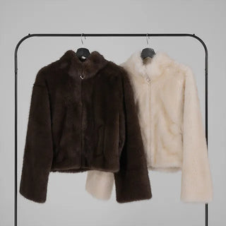 Lea Soft Diamond Fur Zip-up