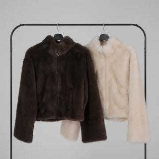 Lea Soft Diamond Fur Zip-up