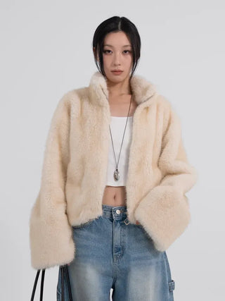 Lea Soft Diamond Fur Zip-up