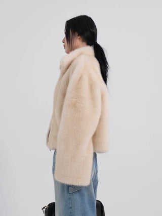 Lea Soft Diamond Fur Zip-up