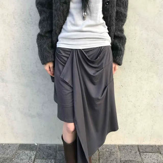 Natural Draping Point Midi Skirt