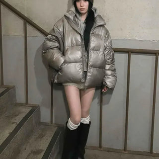 Balloon Fit Short-Length Hooded Padded Jumper