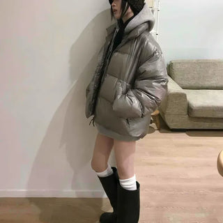 Balloon Fit Short-Length Hooded Padded Jumper
