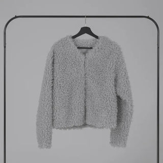 Ano Fluffy Round Buttonless Fur Jacket