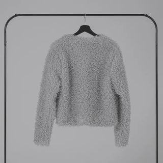 Ano Fluffy Round Buttonless Fur Jacket