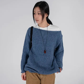 Lor Soft Loose Fit Knit Off-Sweat Sweater