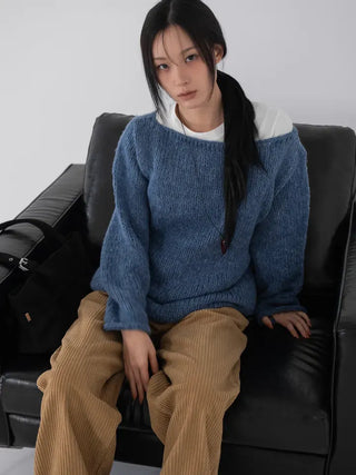 Lor Soft Loose Fit Knit Off-Sweat Sweater