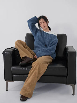 Lor Soft Loose Fit Knit Off-Sweat Sweater