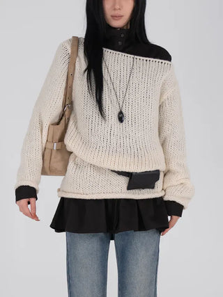 Lor Soft Loose Fit Knit Off-Sweat Sweater
