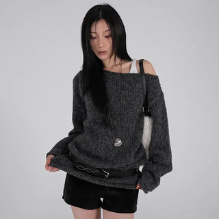 Lor Soft Loose Fit Knit Off-Sweat Sweater