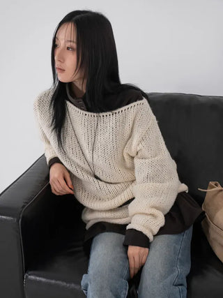 Lor Soft Loose Fit Knit Off-Sweat Sweater
