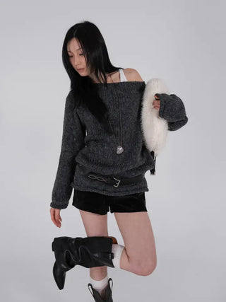 Lor Soft Loose Fit Knit Off-Sweat Sweater