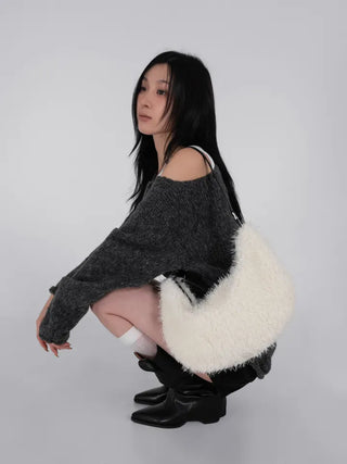 Lor Soft Loose Fit Knit Off-Sweat Sweater