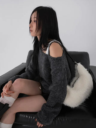 Lor Soft Loose Fit Knit Off-Sweat Sweater