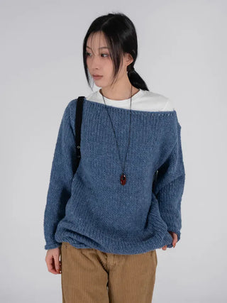 Lor Soft Loose Fit Knit Off-Sweat Sweater