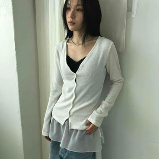 Soft Cozy Fit V-Neck Knit Long Cardigan