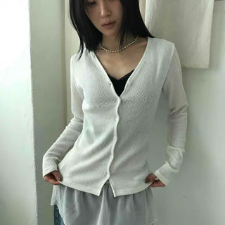 Soft Cozy Fit V-Neck Knit Long Cardigan