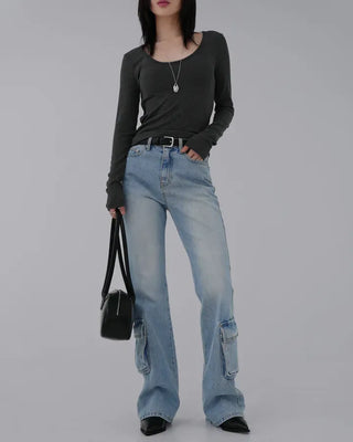 Nila Under Cargo Pocket Denim Pants