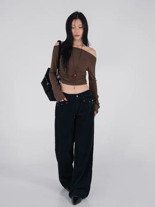 Dia Western Corduroy Low Wide Pants