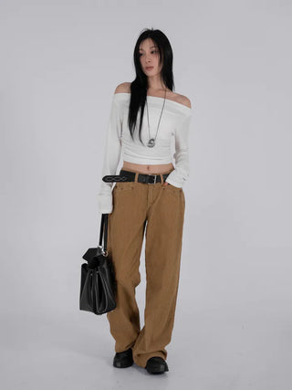 Dia Western Corduroy Low Wide Pants