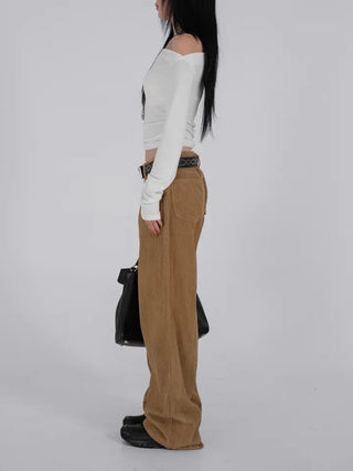Dia Western Corduroy Low Wide Pants