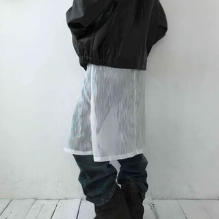 See-through Mesh Organza Layered Pleated Skirt