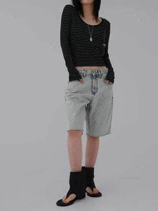 Neko Cut Bermuda Denim Half Pants
