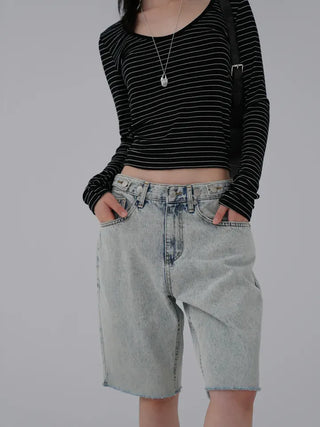 Neko Cut Bermuda Denim Half Pants