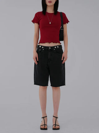 Neko Cut Bermuda Denim Half Pants
