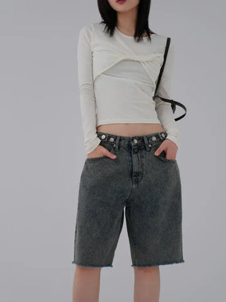 Neko Cut Bermuda Denim Half Pants