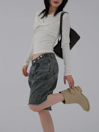 Neko Cut Bermuda Denim Half Pants