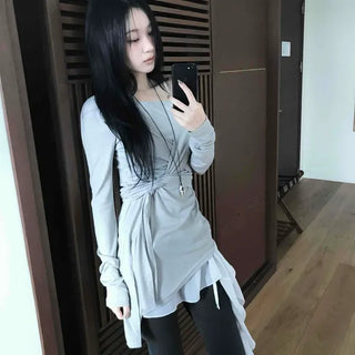 Draping Tide Asymmetrical Long Sleeve T-shirt