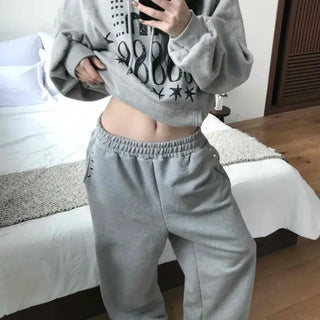Eyelet Punching Wide Training Pants