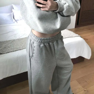 Eyelet Punching Wide Training Pants