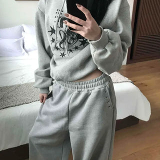Eyelet Punching Wide Training Pants