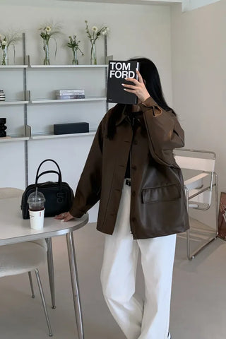 Quilted Version Added⭐️  Deeper Leather Half Jacket Outerwear / Best for Transitional Season