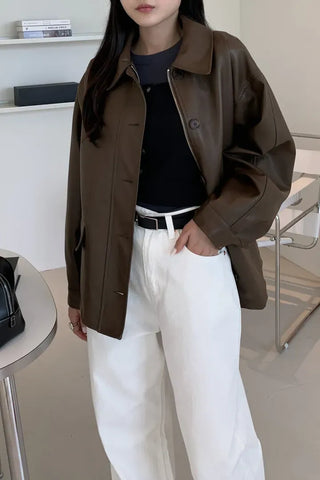 Quilted Version Added⭐️  Deeper Leather Half Jacket Outerwear / Best for Transitional Season