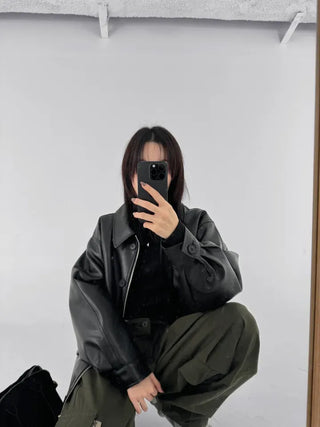Quilted Version Added⭐️  Deeper Leather Half Jacket Outerwear / Best for Transitional Season