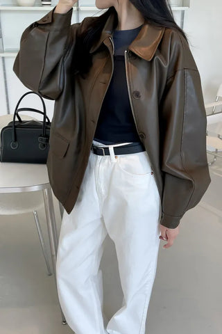 Quilted Version Added⭐️  Deeper Leather Half Jacket Outerwear / Best for Transitional Season