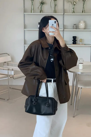 Quilted Version Added⭐️  Deeper Leather Half Jacket Outerwear / Best for Transitional Season