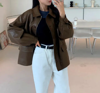 Quilted Version Added⭐️  Deeper Leather Half Jacket Outerwear / Best for Transitional Season