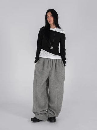 Nor Cut-out Wide Fit Fleece Long Pants