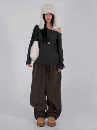 Nor Cut-out Wide Fit Fleece Long Pants