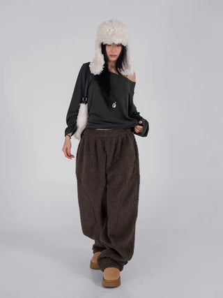 Nor Cut-out Wide Fit Fleece Long Pants