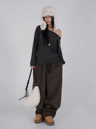 Nor Cut-out Wide Fit Fleece Long Pants