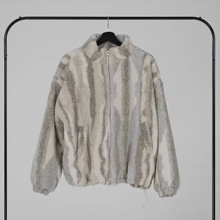 Ob Snow Mix Color Reversible Fur Fleece Jumper