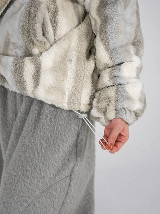 Ob Snow Mix Color Reversible Fur Fleece Jumper