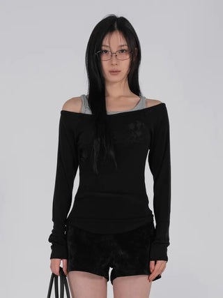 Loen Soulmate Rose Embroidered See-through Long Sleeve T-shirt