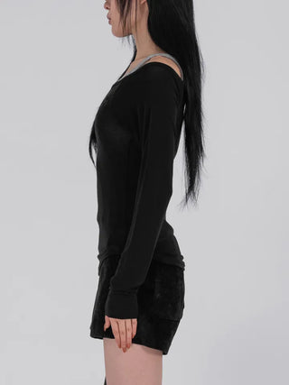 Loen Soulmate Rose Embroidered See-through Long Sleeve T-shirt