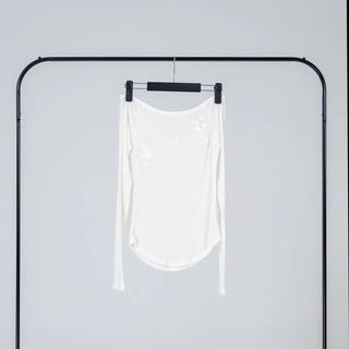Loen Soulmate Rose Embroidered See-through Long Sleeve T-shirt